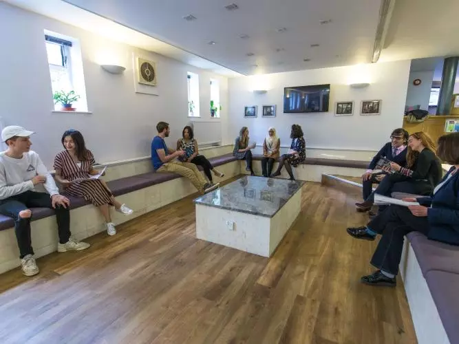 People sitting in the Language Centre