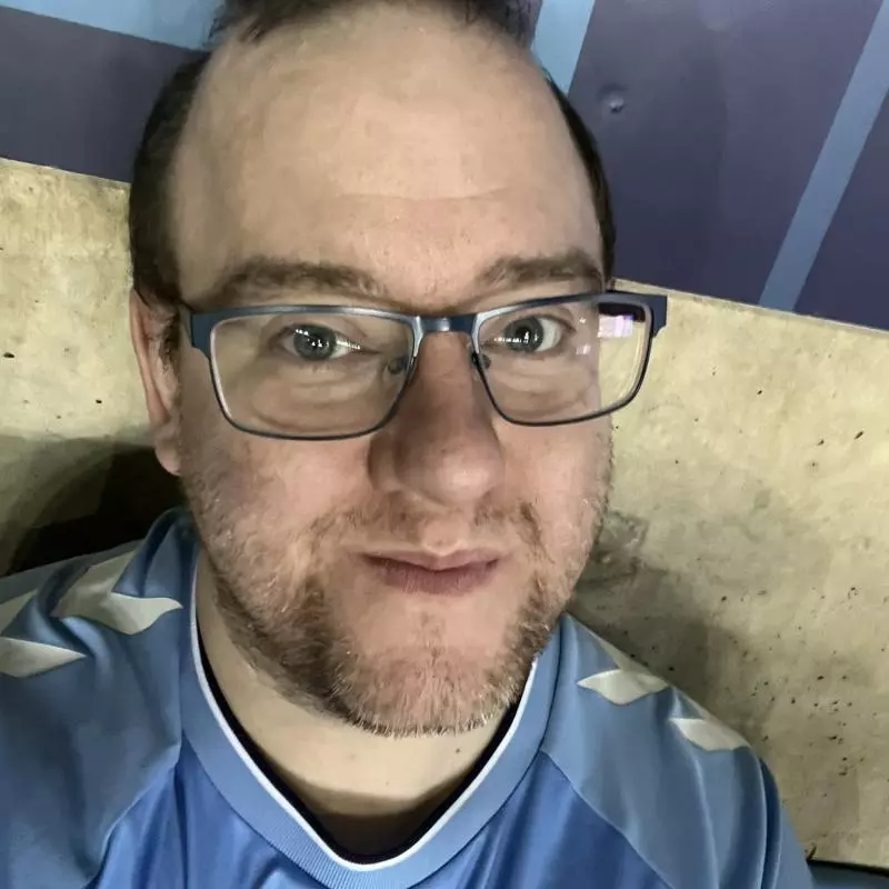 Daniel Harvison, who does not in fact support Coventry F.C. and was forced to wear the pictured shirt under duress